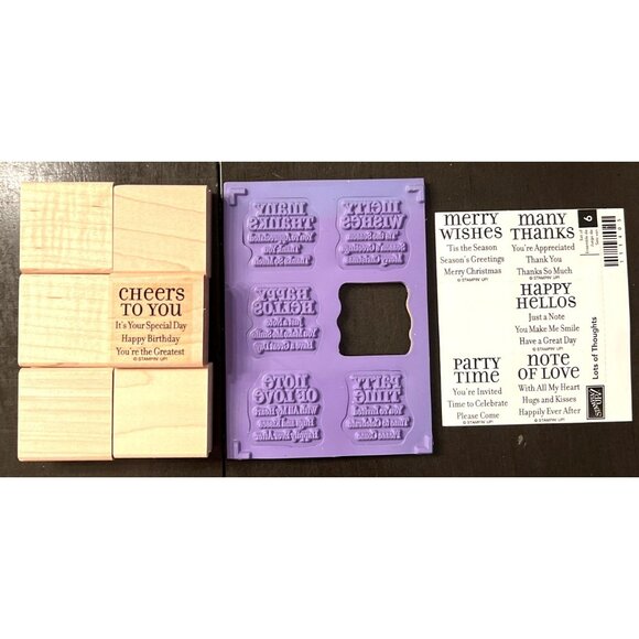 STAMPIN UP! Lots of Thoughts set of 6 Wood Mounted Rubber Stamps 111405 - Picture 2 of 3